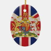 Royal Crest op Union Jack. Keramisch Ornament (Voorkant)