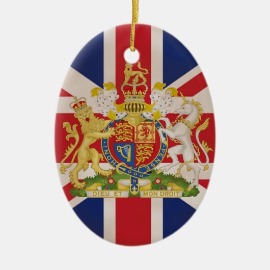 Royal Crest op Union Jack. Keramisch Ornament (Voorkant)