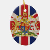 Royal Crest op Union Jack. Keramisch Ornament (Achterkant)