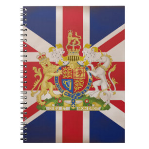 Royal Crest op Union Jack. Notitieboek