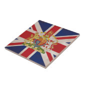 Royal Crest op Union Jack. Tegeltje (Zijkant)