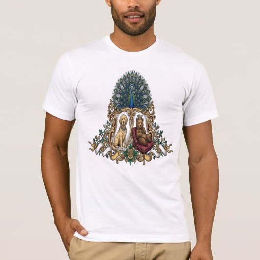 Royal Crest Peacock Bear Puppy T-shirt (Voorkant)