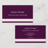 Royal Crimson Minimalist Modern Professional Visitekaartje (Voorkant / Achterkant)