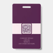 Royal Crimson QR-code Foto Werknemersnaam Badge (Achterkant)