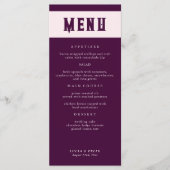 Royal Crimson Typografie Bruiloft Menu Kaart (Voorkant)
