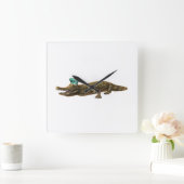 Royal Croc - Jewel Alligator Vierkante Klok (Huis)