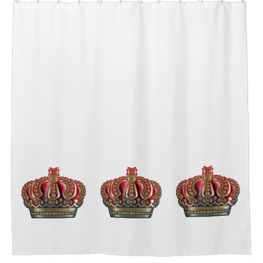 Royal Cross Crown - Gold Blue Red Douchegordijn (Voorkant)