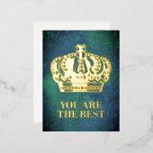 Royal Cross Crown - Gold Blue Red Folie Feestdagen Briefkaart (Voorkant / Achterkant)