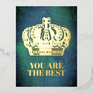 Royal Cross Crown - Gold Blue Red Folie Feestdagen Briefkaart