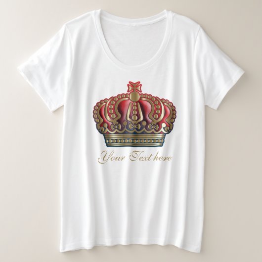 Royal Cross Crown - Gold Blue Red Grote Maat T-shirt (Design voorkant)