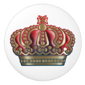 Royal Cross Crown - Gold Blue Red Keramische Knop (Voorkant)