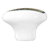 Royal Cross Crown - Gold Blue Red Keramische Knop (Zijkant)