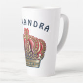 Royal Cross Crown - Gold Blue Red Latte Mok (Rechterhoek)