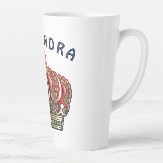 Royal Cross Crown - Gold Blue Red Latte Mok (Rechts)