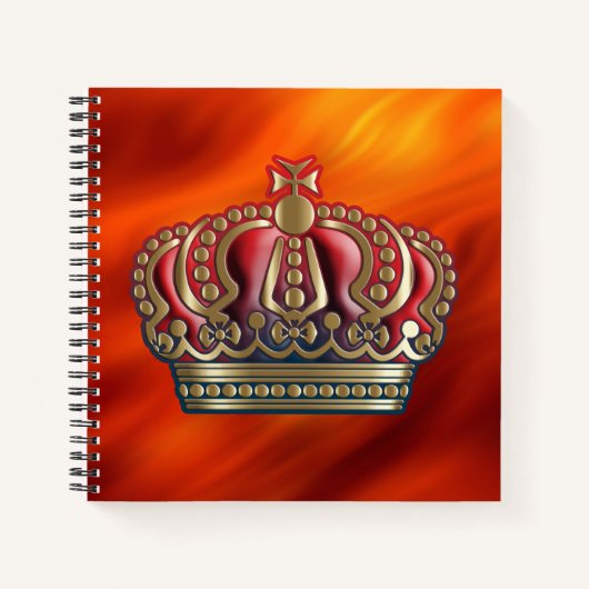 Royal Cross Crown - Gold Blue Red Notitieboek (Voorkant)