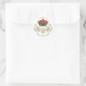 Royal Cross Crown - Gold Blue Red Ronde Sticker (Tas)