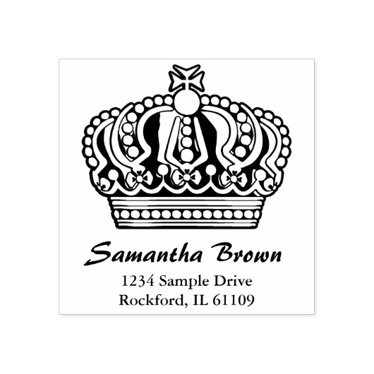 Royal Cross Crown - Gold Blue Red Rubberstempel (Afrduk)