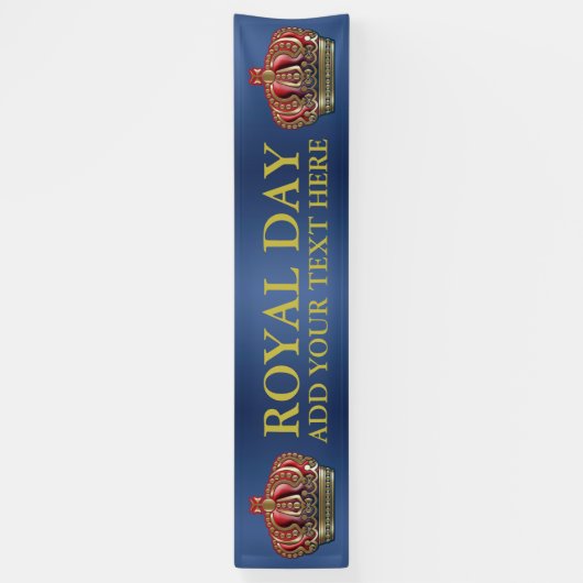 Royal Cross Crown - Gold Blue Red Spandoek (Verticaal)