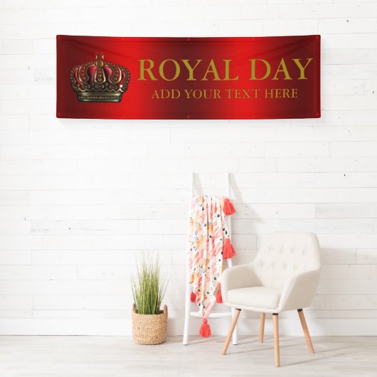 Royal Cross Crown - Gold Blue Red Spandoek (Insitu)