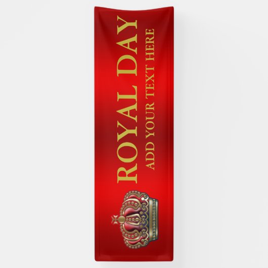 Royal Cross Crown - Gold Blue Red Spandoek (Verticaal)