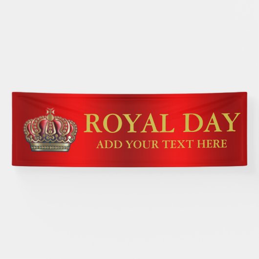 Royal Cross Crown - Gold Blue Red Spandoek (Horizontaal)