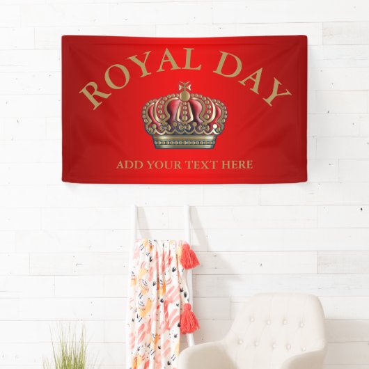 Royal Cross Crown - Gold Blue Red Spandoek (Insitu)