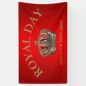 Royal Cross Crown - Gold Blue Red Spandoek (Verticaal)