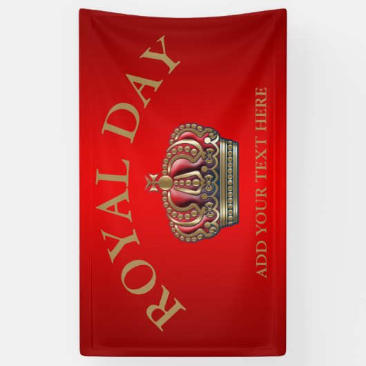 Royal Cross Crown - Gold Blue Red Spandoek (Verticaal)