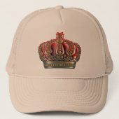 Royal Cross Crown - Gold Blue Red Trucker Pet (Voorkant)