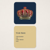 Royal Cross Crown - Gold Blue Red Vierkante Visitekaartjes (Voorkant /achterkant)
