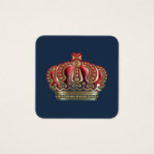 Royal Cross Crown - Gold Blue Red Vierkante Visitekaartjes (Voorkant)