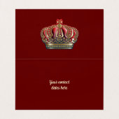 Royal Cross Crown - Gold Blue Red Visitekaartje (Binnenkant ongevouwen)