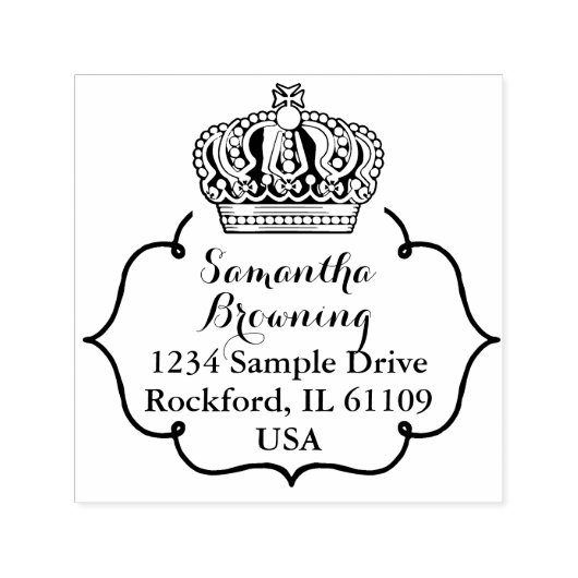 Royal Cross Crown - Gold Blue Red Zelfinktende Stempel (Design)