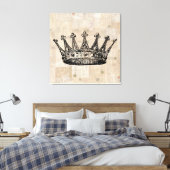 Royal Crown Art & Aged Stamps Background Canvas Afdruk (Insitu (Slaapkamer))