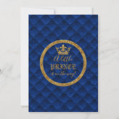 Royal Crown Blue & Gold Prince Baby shower Kaart (Achterkant)