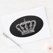 Royal Crown [Donker] Ovale Sticker (Envelop)