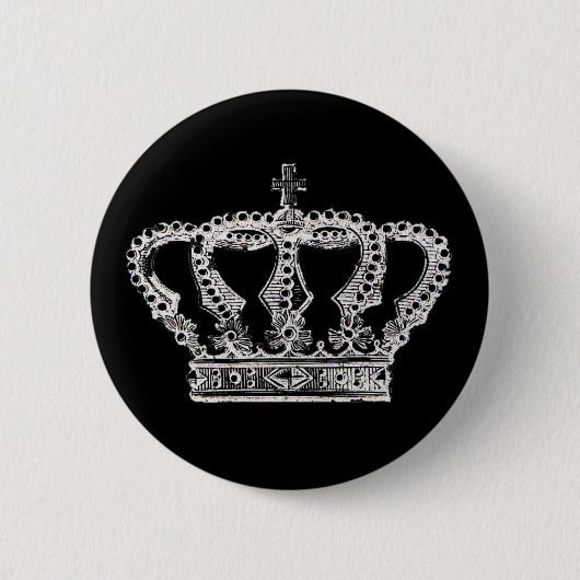 Royal Crown [Donker] Ronde Button 5,7 Cm (Voorkant)