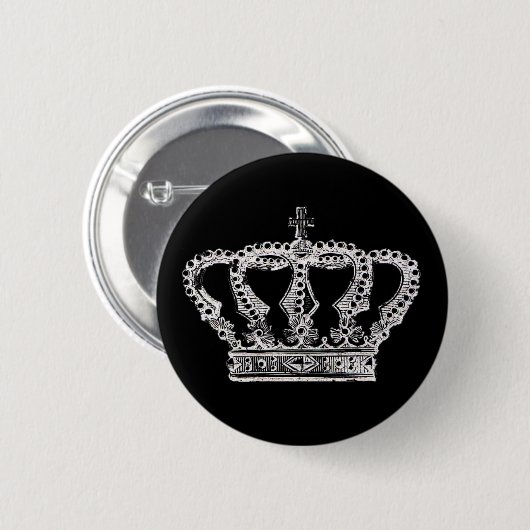 Royal Crown [Donker] Ronde Button 5,7 Cm (Voorkant /achterkant)
