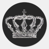 Royal Crown [Donker] Ronde Sticker (Voorkant)