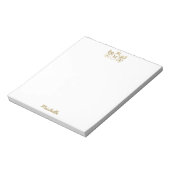 Royal Crown Emblem Lions Monogram Script Goud Notitieblok (Linkerzijde)