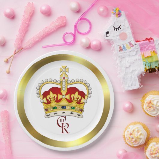 Royal Crown en Monogram Paper Bord (Feest)