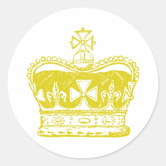 Royal Crown Graphic Ronde Sticker (Voorkant)