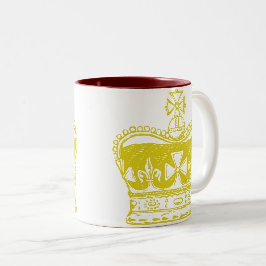 Royal Crown Graphic Tweekleurige Koffiemok (Voorkant rechts)