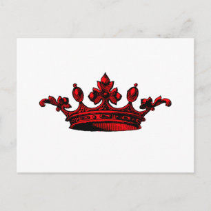 Royal Crown in red Prince, Princess, King, Queen c Briefkaart