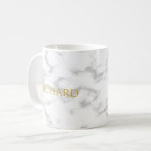 Royal Crown Initiaal Letter Monogram Name Marble Koffiemok (Voorkant links)