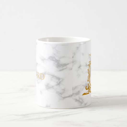 Royal Crown Initiaal Letter Monogram Name Marble Koffiemok (Center)