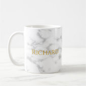 Royal Crown Initiaal Letter Monogram Name Marble Koffiemok (Links)