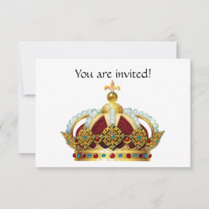 Royal Crown Jeweled Invite Kaart