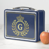 Royal Crown Laurel Wreath Black Gold Monogramed (In situ)