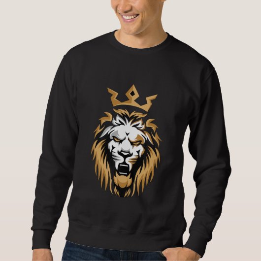 Royal Crown Lion Black Sweatshirt (Voorkant)